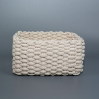 Écologique tissé à la main de stockage de corde de coton de petite taille panier