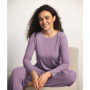 Conjunto de Pijama de Viscosa de Bambú para Mujer, Manga Larga, Ropa de Dormir Suave, Pantalones Largos, Ropa de Casa Cómoda, Conjuntos de Pijamas para Mujer - Product Image 4