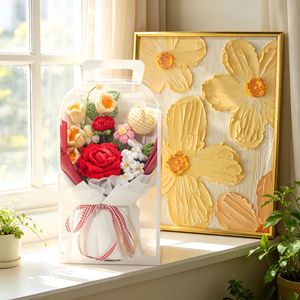 Innovador Ramo de Flores Inmortales Tejidas a Mano con Lana, Rosas y Tulipanes para el Día de San Valentín Qixi 2026 - Product Image 2