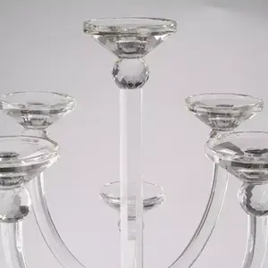 Lujo 13 brazos para decoración de bodas candelabros centros de mesa de cristal