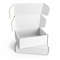 Boîte d'expédition pliable en carton ondulé blanc personnalisée, petite, pour l'e-commerce et la vente en gros