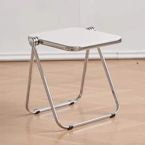 Chaise pliante de loisirs d'<span class=keywords><strong>occasion</strong></span>, tabouret transparent tendance, chaise de photographie de loisirs, tabouret de maquillage en métal, pour café - Product Image 2