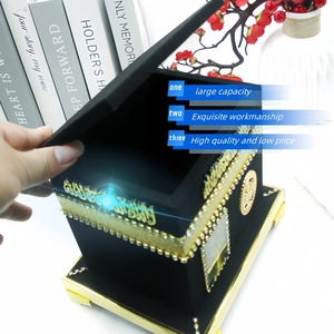 Muslim Eid Mubarak Star Decoration Golden Crescent Ramadan Crystal Glass <b>Table</b> Ornament Holiday Gift - Product Image 3