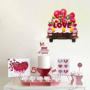 Valentine's Day Living Room Decorative Wooden Wall Shelf Featuring Love Cart Sign Hanging Ornament Wooden Handicraft - Product Image 4