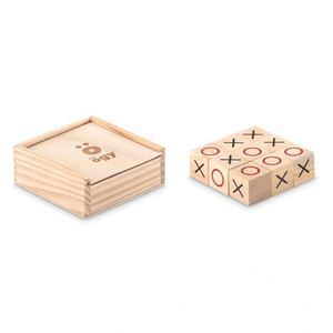 Jeu de Tic Tac Toe en bois portable personnalisé avec logo promotionnel écologique pour enfants et adultes, ensemble cadeau - Product Image 3