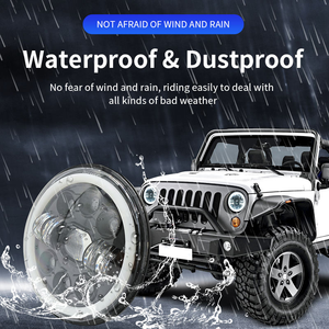 7 pouces 110w phare voiture LED lampe de course yeux d'ange coloré Halo DRL 12V 24V pour Jeep Wrangler JK <span class=keywords><strong>Lada</strong></span> 4x4 <span class=keywords><strong>Niva</strong></span> hors route - Product Image 5