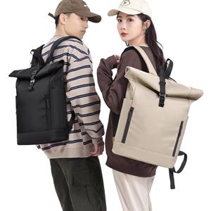Large Capacity Unisex <b>Roll</b> <b>Top</b> Daypack Waterproof Oxford Laptop <b>Backpack</b> Polyester Simple for Travel College - Product Image 3