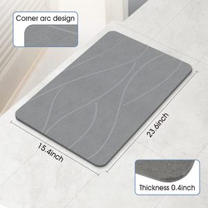 Alfombrilla de Baño Absorbente de Agua, Antideslizante, de Secado Rápido, Super Absorbente, de Tierra de Diatomeas, de Piedra de Diatomita - Product Image 2
