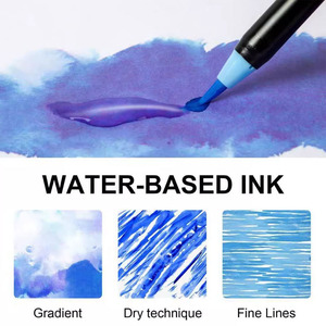 FOSKA Drawing <strong>Pen</strong> Set Art Supplies <strong>Watercolour</strong> Brush <strong>Pens</strong> for Adult Colouring Painting Lettering with Easy-carry Case Packing - Product Image 2