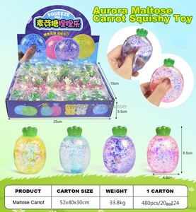 ของเล่นบีบอัดรูปแครอทออโรร่ามอลโทสกลิตเตอร์ น่ารัก สร้างสรรค์ บรรเทาความเครียด บีบแล้วคืนตัวช้า ของเล่นบีบเล่นสำหรับเด็ก - Product Image 4