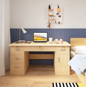 Modern Wooden Office <strong>Desk</strong> with Drawers &amp; Storage Cabinet <strong>Pull</strong> <strong>Out</strong> Keyboard Tray Staff Computer Workstation for Home Company Use - Product Image 3