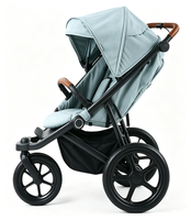 Poussette de jogging en aluminium de qualité supérieure |   Tissu 600D, auvent réglable en 3 sections, dossier inclinable à l'infini, frein à main