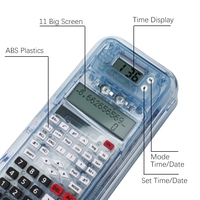 Calculadora de función matemática de reloj multifunción creativa, transportador de regla, calculadora 2 en 1 de alta calidad con conjunto giométrico