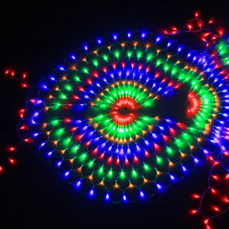 Outdoor 3M Garland Peacock Mesh Net LED String Light per la decorazione della festa nuziale di natale