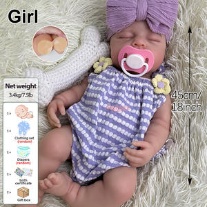 Authentique <span class=keywords><strong>Poupée</strong></span> <span class=keywords><strong>Reborn</strong></span> LouLou Nouveau-Né 45cm Corps en Silicone avec Tétine Jouet Doux pour Filles Idée Cadeau <span class=keywords><strong>de</strong></span> Noël - Product Image 2