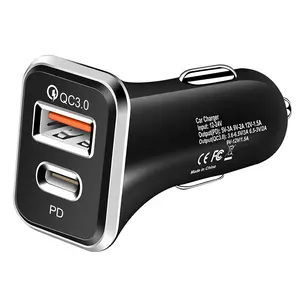 畅销新产品USB C型汽车充电器-c型36w汽车充电器快速充电PD汽车移动充电器