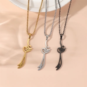 Collana con Ciondolo a Forma di Spada Scimitar Zulfiqar Semplice, Ispirata all'Islam Arabo Shi'ite, in Acciaio Inossidabile, Gioielli di Moda, Vendita all'Ingrosso - Product Image 1