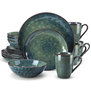 Nordic Style Gemstone Green Ceramic <b>Dinnerware</b> <b>Set</b> Customizable Logo Gift Boxed for Weddings Parties Restaurants - Product Image 1