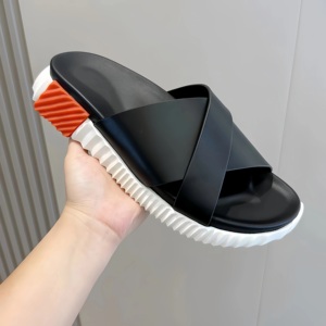 Nouvelles Chaussures de Créateur de Luxe pour Homme, Style Décontracté pour la Marche, Chaussons d'Intérieur et d'Extérieur en Cuir avec Semelle Épaisse en Caoutchouc - Product Image 1