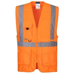 PORTWEST - C357ORRS Chaleco naranja ejecutivo de alta visibilidad con bolsillo para tableta-EAN 5036108351503 ROPA DE TRABAJO DE LA 2017 - Product Image 1