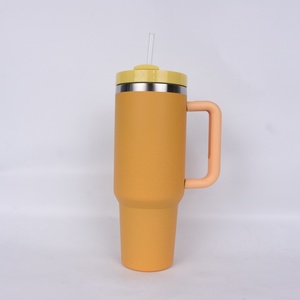 HOT 40oz Big Capacity Double Wall Stainless Steel Tumbler with Handle and Straw <b>Thermos</b> Travel Tumbler - Product Image 6