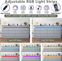 Commode moderne à 12 tiroirs avec éclairage LED