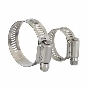 American Adjustable Pipe Clamp Worm Gear 201 304 Stainless Steel Hose Clamps