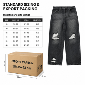 Custom High Quality Private Label Vintage <b>Mens</b> <b>Ripped</b> <b>Jeans</b> Breathable Rivet Heavyweight Acid Wash Distressed Denim Manufacturer - Product Image 6