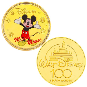 6 designs de pièces de monnaie commémoratives en or plaqué or double face, style dessin animé américain, Donald Duck, <span class=keywords><strong>Minnie</strong></span> Mouse, Goofy, style anime - Product Image 3