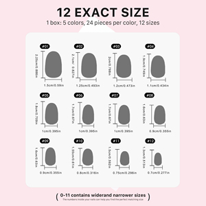 AIERFEI 120 <span class=keywords><strong>Uñas</strong></span> Postizas Ovaladas a Presión, 5 Colores Básicos Clásicos Sólidos Mixtos, <span class=keywords><strong>Uñas</strong></span> Acrílicas Universales al por Mayor - Product Image 4