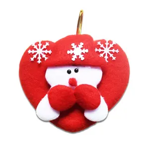 จี้ซานต้ารูปหัวใจสีแดง4ชิ้น/ล็อตแบบผสมอุปกรณ์แขวนประดับต้นคริสต์มาส