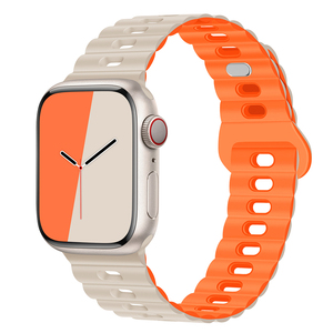 Stile caldo doppio colori cinturino in silicone per Iwatch serie cinturino in Silicone per Iwatch Silicone cinturino con fibbia lampo in silicone - Product Image 3