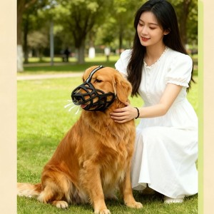 Museruola per Cani in Silicone Morbido a Cestello, Permette di Respirare e Bere, Previene Latrati, Morsi e Masticazioni Indesiderati - Product Image 3