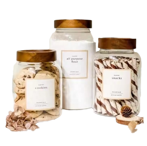 <span class=keywords><strong>Set</strong></span> di Barattoli Classici con Coperchio in Vetro, Grandi Contenitori per Conservazione in Cucina, Adatti al Microonde, per Conservare Cereali e Farina, Ideali per Occasioni Speciali - Product Image 1