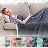 SE SOFTEXLY 100% coton 3 couches mousseline été Raschel couverture légère confortable SOFTEXLY jeter couverture pour lit canapé ou canapé
