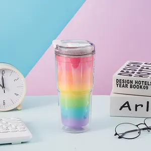 Parede dupla plástico Skinny Tumblers copos logotipo personalizado caneca mágica