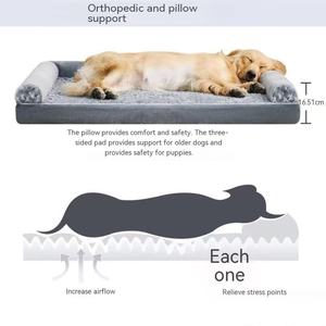 Sponge Vier-Seizoenen Hondendekbed Vierkant Ademend Sofa-Stijl Huisdierenbed Modern Wasbaar Design Koel in de Zomer & Warm in de Winter - Product Image 5