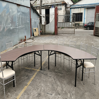 Luxuriöse Eventtische 48" 60" 72" Zoll Halbmond S-Form Klappbarer Italienischer Minimalismus Esstisch für Hotel Bankett Hochzeit