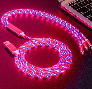 Câble de données USB 3 en 1 à chargement super rapide Fil lumineux Lumière fluide Type C Micro USB-C pour station de charge d'imprimante de téléphone portable - Product Image 6
