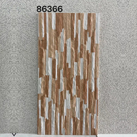 Carreaux muraux en céramique de porcelaine 300x600mm, finition grain de bois, pour extérieur, villa, cour, balcon, style antique concave-convexe