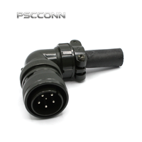Connecteur d'alimentation circulaire industriel fileté PSCCONN MS 5015 Série MS3108A20-17P, prise coudée mâle 6 broches de qualité industrielle