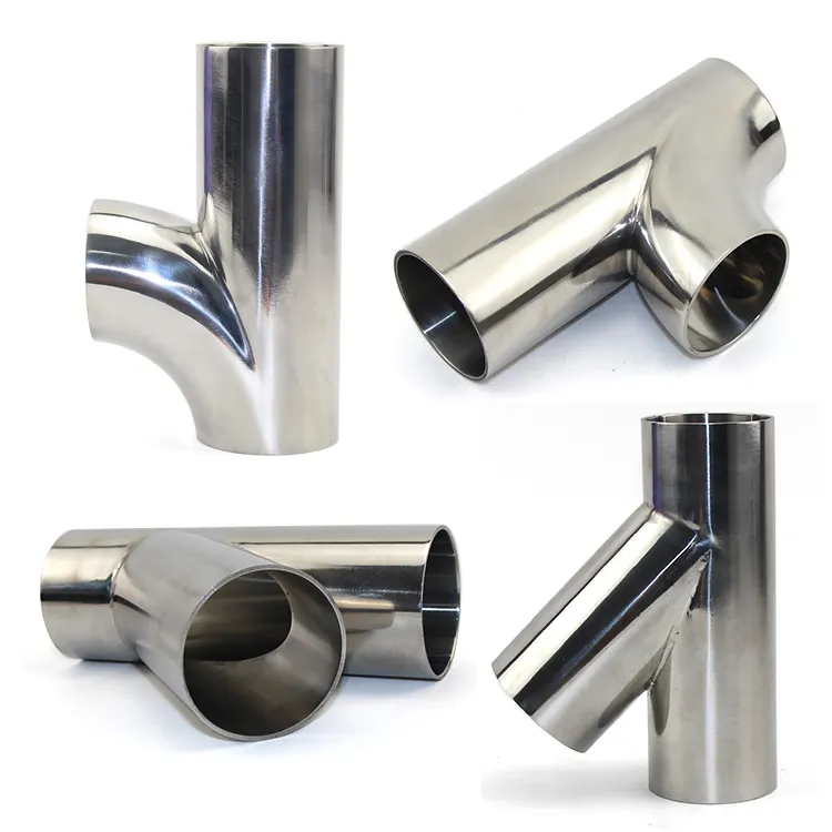 Food Grade Stainless Steel Pipe Fitting Y Type Tee Sanitary 316 L Pipe Fitting Elbow Tee Cap Reducer Flange