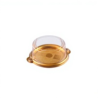 Boîte à gâteau mini en PET écologique avec couvercle transparent doré et boucle latérale, 118 mm, 180 mm, pour petits chocolats, biscuits, sushis, pâtisseries, desserts, emballage alimentaire