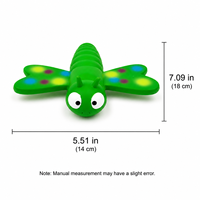 Jouet à mâcher interactif pour chien en latex naturel, en forme de libellule verte amusante, avec son couineur, vente en gros, personnalisable OEM