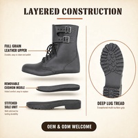 Fabricant de bottes tactiques KMS, bottes de sécurité personnalisées, boucle, cuir pleine fleur, bottes tactiques professionnelles pour hommes