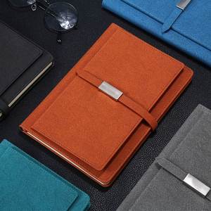 Carnet de notes professionnel A5 en similicuir PU avec logo personnalisé, couverture rigide, grande capacité, porte-cartes, impression UV, carnet de réunion - Product Image 2