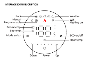 Thermostat intelligent Becasmart BHT-6001 moderne à écran tactile LED Modbus pour le <span class=keywords><strong>chauffage</strong></span> des pièces d'hôtel, chaudière, connectivité Wi-Fi - Product Image 5