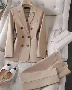 Giacca da ufficio da donna alla moda set di pantaloni per abbigliamento da donna abiti estivi in tessuto blazer da donna estate due pezzi completo completo blazer - Product Image 1