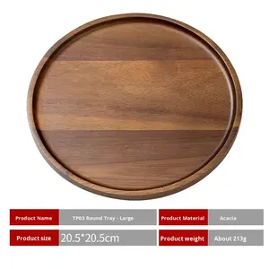 Plateau à thé rectangulaire en <span class=keywords><strong>bois</strong></span>, plateau de service pour café, porte-gobelets, plateau à fruits, bonbons, gâteaux - Product Image 6