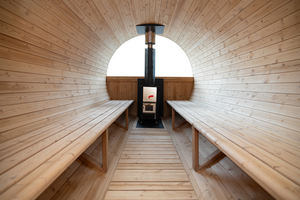 Sauna Humide à Vapeur Extérieur avec Dressing Sauna Baril 8 Personnes avec Réchaud Harvia Personnalisé - Product Image 6